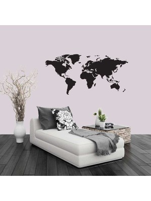 Asilmeydan Dünya Haritası Dekoratif Duvar Sticker -G197