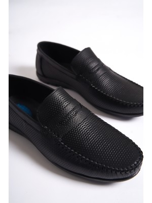 Mubiano Hakiki Deri SRG333S İç Dış Zımba Detaylı Erkek Loafer