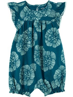 Carter's Kız Bebek Kısa Kollu Tulum Mavi