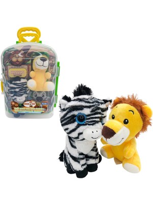 Asya Oyuncak 2'li Peluş Bavulda CESE-10040 Aslan & Zebra