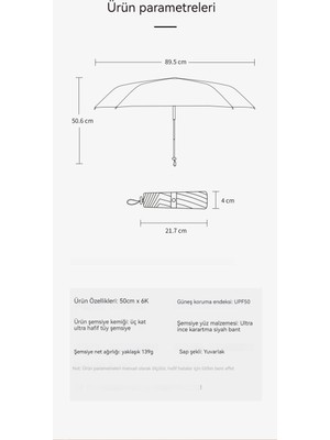 Zethus Kadın Şemsiyesi Katlanır Şemsiye Vinil Güneş Koruyucu Şemsiye Mini Güneşli Şemsiye (Yurt Dışından)