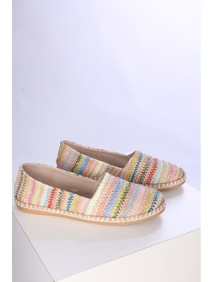 Shoeberry Kadın Virlan Renkli Hasır Espadril