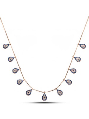 Gumush Gümüş Rose Damla Nazarlı Şans Kadın Kolye