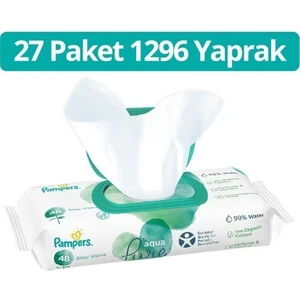 Pampers Aqua Pure Islak Havlu Mendil 48 x 27 1296 Yaprak