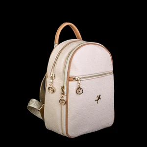 Nas Bag Kadın Sırt Çantası Krem Camel Gofraj