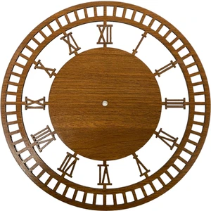Ala Depo Ahşap Makrome Saat Kasnağı Romen Rakamlı Ceviz 40 cm