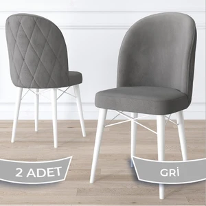 Concept Bika Serisi 2 Adet Mutfak Sandalyesi Beyaz Gürgen Ayaklı 1. Sınıf Babyface Kumaş