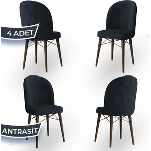 Concept Bika Serisi 4 Adet Mutfak Sandalyesi Ceviz Gürgen Ayaklı 1. Sınıf Babyface Kumaş