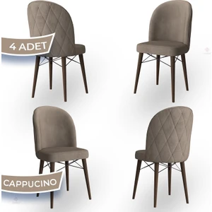 Concept Bika Serisi 4 Adet Mutfak Sandalyesi Ceviz Gürgen Ayaklı 1. Sınıf Babyface Kumaş