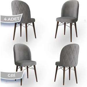 Concept Bika Serisi 4 Adet Mutfak Sandalyesi Ceviz Gürgen Ayaklı 1. Sınıf Babyface Kumaş