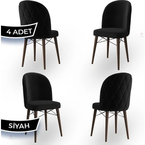 Concept Bika Serisi 4 Adet Mutfak Sandalyesi Ceviz Gürgen Ayaklı 1. Sınıf Babyface Kumaş