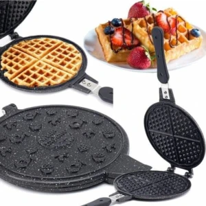 Döküm Granit Waffle Tavası 20 cm Bakalit Sap
