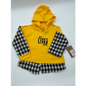 Sweatshirt Kapüşonlu Ekose Sarı
