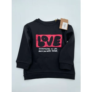 Sweatshirt Love Baskılı Siyah