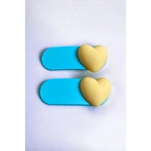 Çocuk 2 Adet Kalp Figürlü Çıtçıt Toka