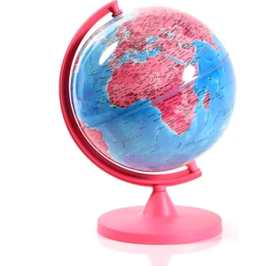 Artı Harita Pembe Yerküre 16 cm Çocuklar İçin Eğlenceli Eğitim Aracı Şeker Pembesi