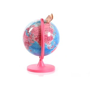 Artı Harita Pembe Kumbara Dünya Küre Yerküre 16 cm