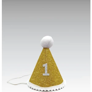 Gold Mini Simli Ponpon Şapka 1 Yaş