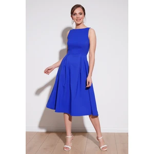 Bisiklet Yaka Cepli Pileli Midi Elbise Bayan Elbise 6051963