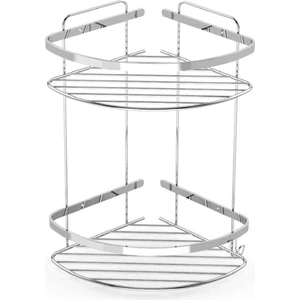 Tema 2 Katlı Köşelik Banyo Rafı Şampuanlık Krom Paslanmaz