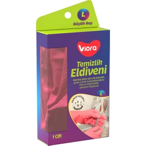 Temizlik ve Bulaşık Eldiveni L Large Pembe