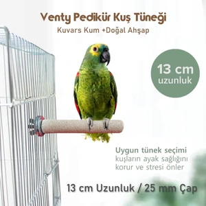 Venty Pedikür Papağan Tünek 25 mm Çap Uzunluk Seçenekli / 1 Adet - Kumlu Tünek- Zımpara Tünek