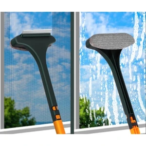 Qosrix Çift Taraflı Çekçek ve Toz Alma Fırçası Ev Ofis Araba Cam Silme Aparatı