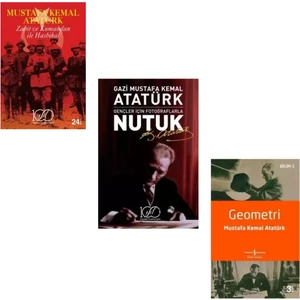 Nutuk - Kumandan Ile Hasbihal - Geometri  Atatürk'ün Yazdığı Kitaplar  3 Kitap Set - Gazi Mustafa Kemal Atatürk