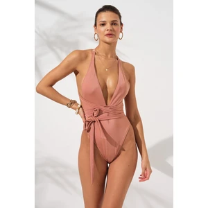 Kadın Camila Belden Çapraz Bağlamalı Bronz Mayokini 2C3T1N6O04