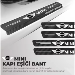 Mini Cooper Uyumlu Karbon Kapı Eşiği Folyo 4'lü Set Orijinal Hava Kanallı Ithal