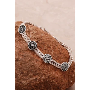 Sümer Telkari Anadolu Motifli Hasır Elişi Gümüş Bileklik 4330
