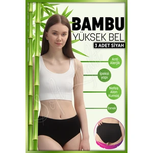 Soft Light 3'lü Bambu Yüksek Bel Bato, Kadın Külot