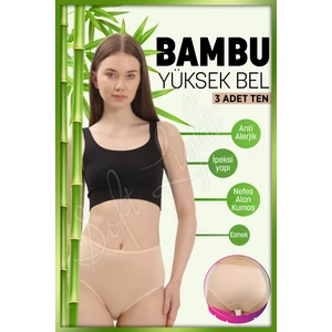 Soft Light 3'lü Bambu Yüksek Bel Bato, Kadın Külot
