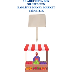 Manken İstanbul 10 Adet Orta Boy Yaz Sil Sapla Bakliyat Etiketliği Manav Etiketliği Pazarcı Etiketi