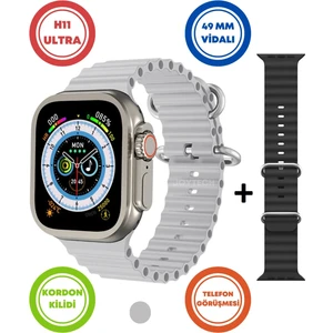 Watch H11+ Ultra Plus Vidalı Sürekli Açık (Kadran) Ekran Hd 49MM Akıllı Saat