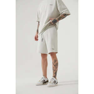 Oversize Basic Cepli Şort Gri