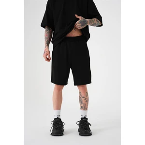 Relaxed Basic Pamuklu Cepli Şort Siyah