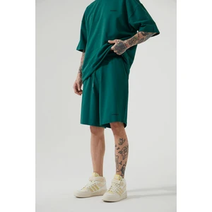 Oversize Basic Cepli Şort Koyu Yeşil