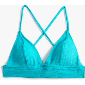 Bikini Üstü Bralet Çapraz Askılı Kaplı Dokulu