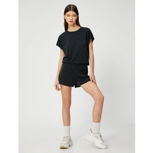 Oversize Çizgili Spor Tişört Modal Karışımlı