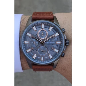 Daniel Klein Exclusive  Aktif Göstergeli Taba Kayış Füme Kasa Erkek Kol Saati