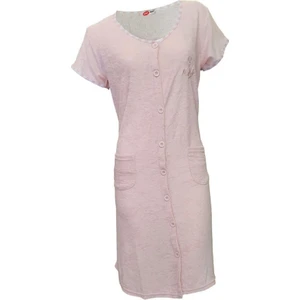 23004 Düğmeli Kısa Kol Havlu Elbise Plaj Elbisesi