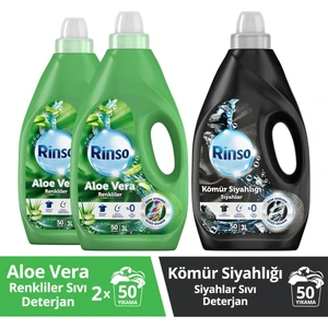 Sıvı Çamaşır Deterjanı Renk Bakım Sağlayıcı ve Koruyucu 3 Lt Aloe Vera X2 + Kömür Siyahlığı X1