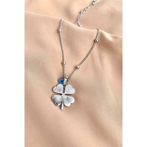 X-lady Accessories Gümüş Renk 4 Yapraklı Yonca Arpa Zincir - 2402