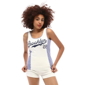 Fancy Kadın Kalın Askılı Brooklyn Baskılı Garni Detaylı Fitilli Atlet