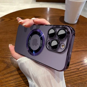 iPhone 13 Pro Max Kılıf Magsafe Şarj Özellikli Lens ve Toz Korumalı Şık Logo Tasarımlı Sert Ince