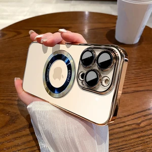 iPhone 13 Pro Max Kılıf Magsafe Şarj Özellikli Lens ve Toz Korumalı Şık Logo Tasarımlı Sert Ince