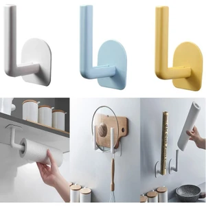 1 Adet Yapışkanlı L Şeklinde Havlu Askısı Mutfak Banyo Takı Kupa