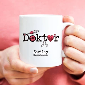 Doktorlara Hediye Isme Özel Bardak