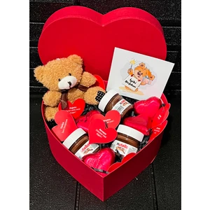 Sevgiliye Dogum Gunu Hediyesi - Romantik - Mini Nutellalı - Kahverengi Mini Ayıcıklı